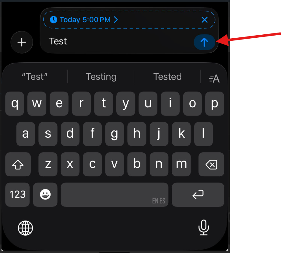 Blue Arrow Highlighted Blue Send Arrow Highlighted
