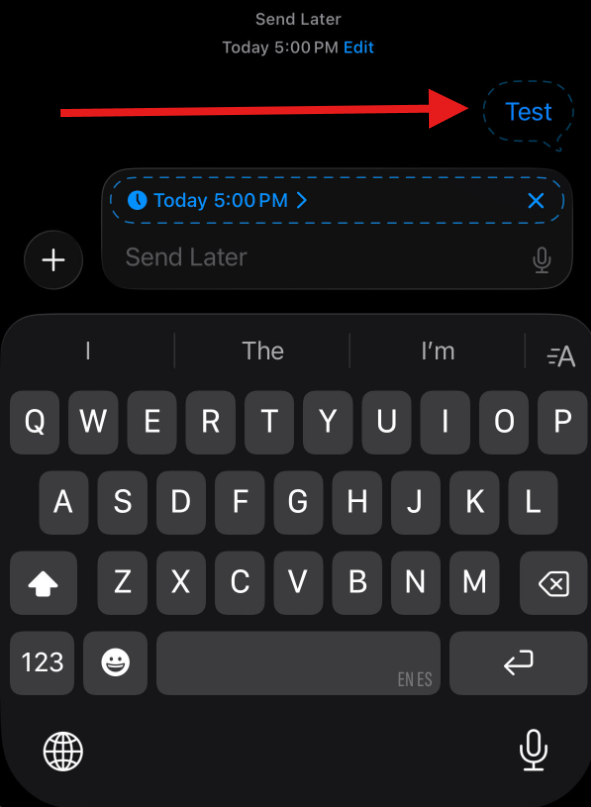 Existing Scheduled Pending Text scheduled text pending highlighted