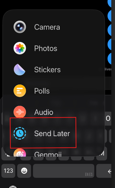 Send Later Option Send Later Option Highlighted