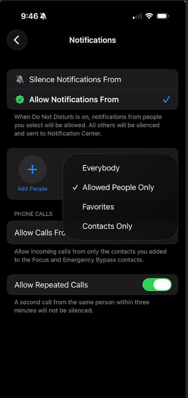 Allow Calls From Dropdown