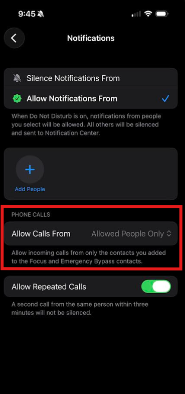 Allow Calls From
