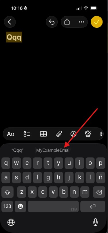 arrow pointing to phrase