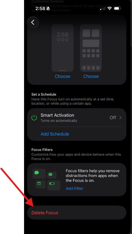 Delete Focus