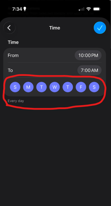 Everyday option in Time Menu
