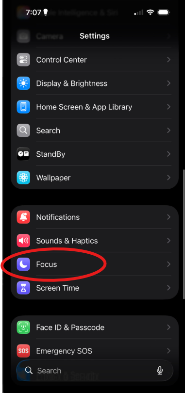 focus highlighted